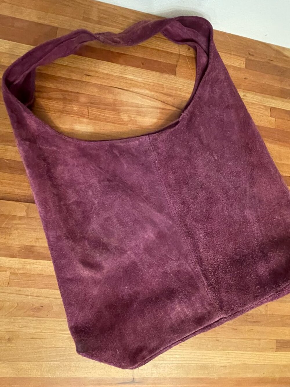Vintage Purple Suede Tote Bag